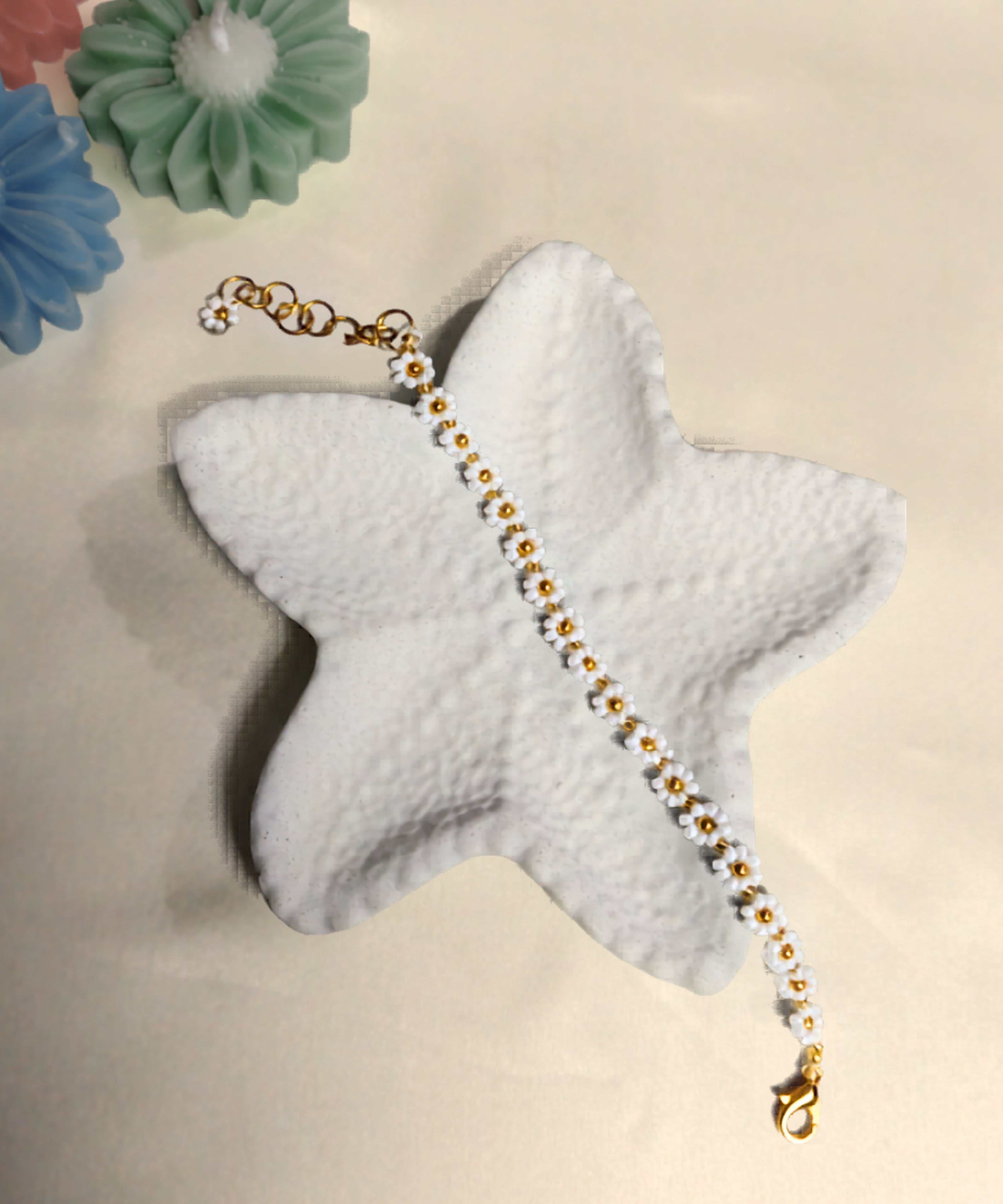 Sajora Ivory Daisy Bracelet