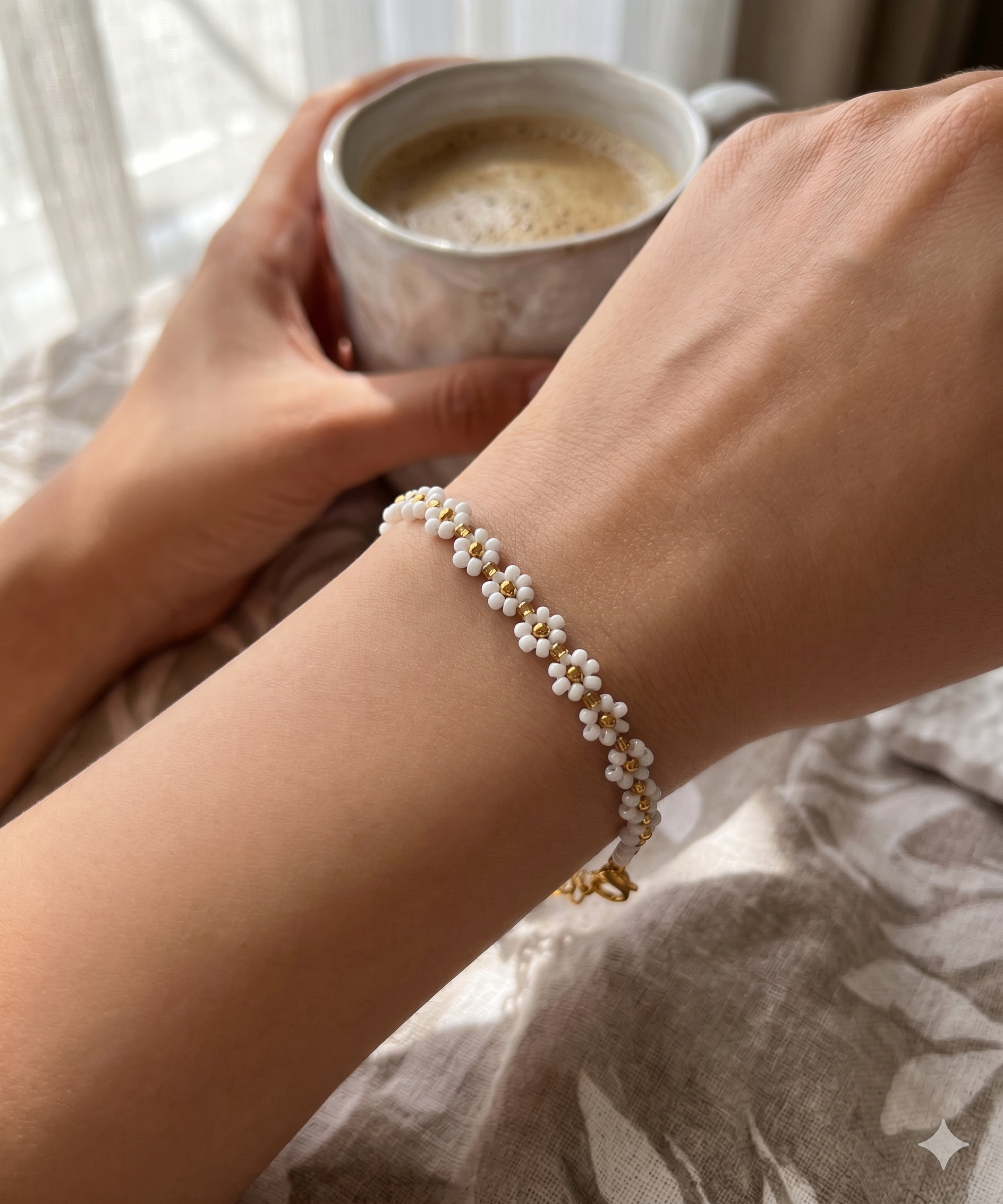 Sajora Ivory Daisy Bracelet