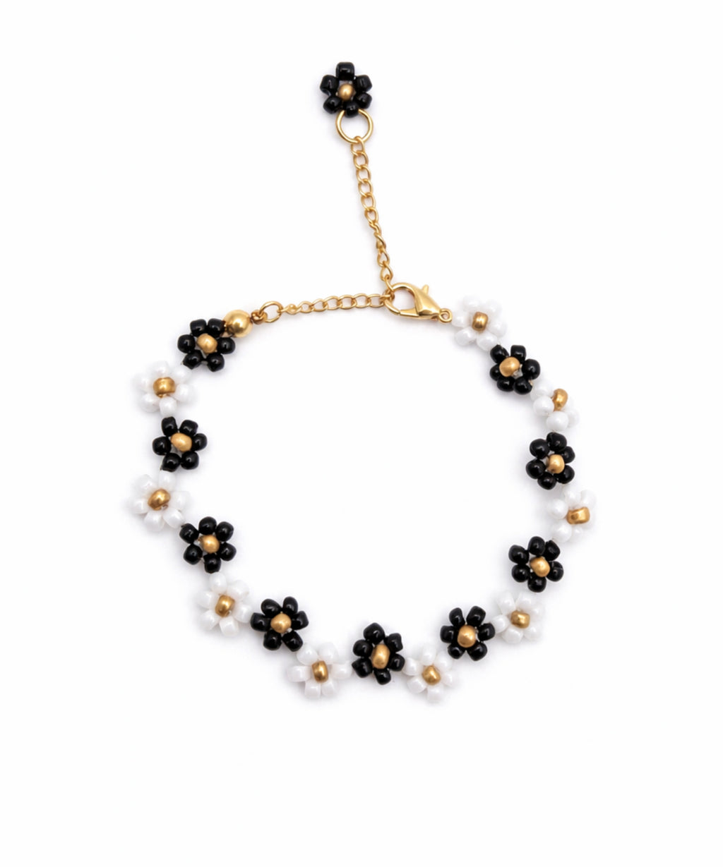 Sajora Midnight Daisy Flower Bracelet